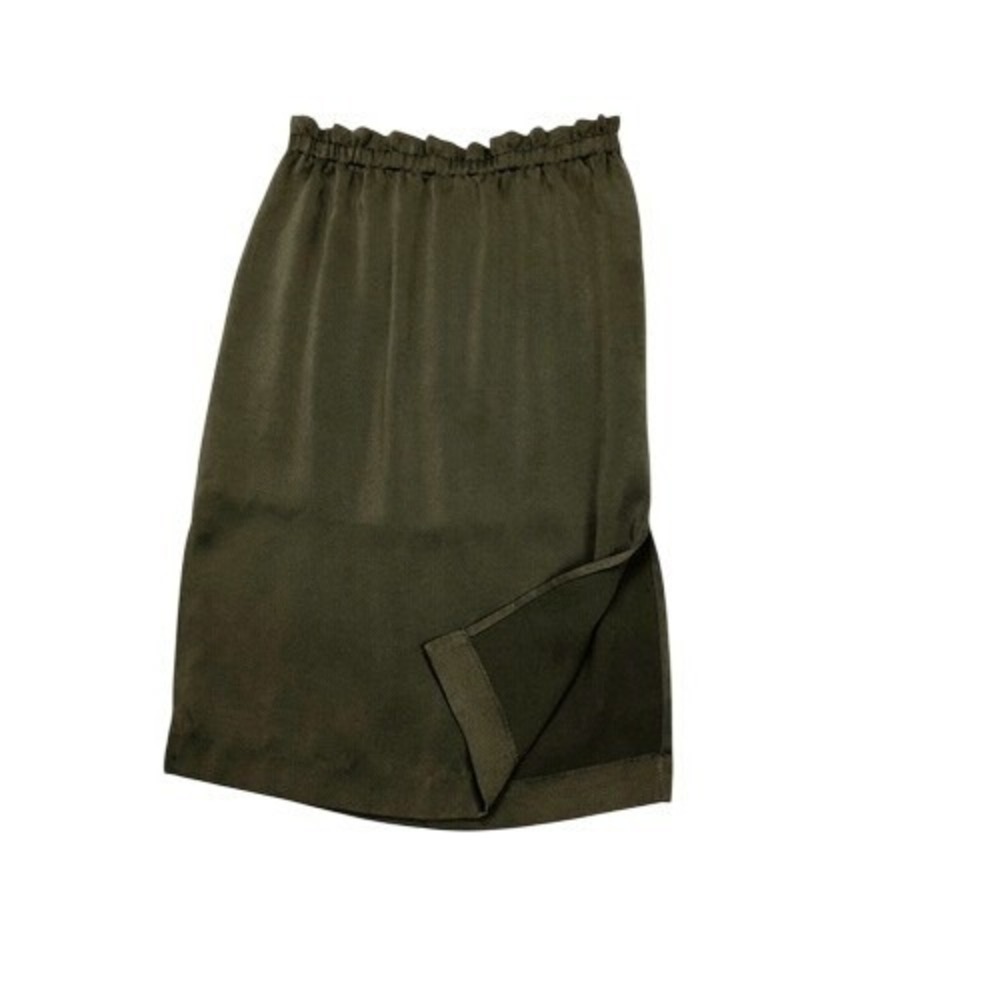 H&M Olive Green Straight Skirt Elastic Waist Size 6 - Picture 3 of 7